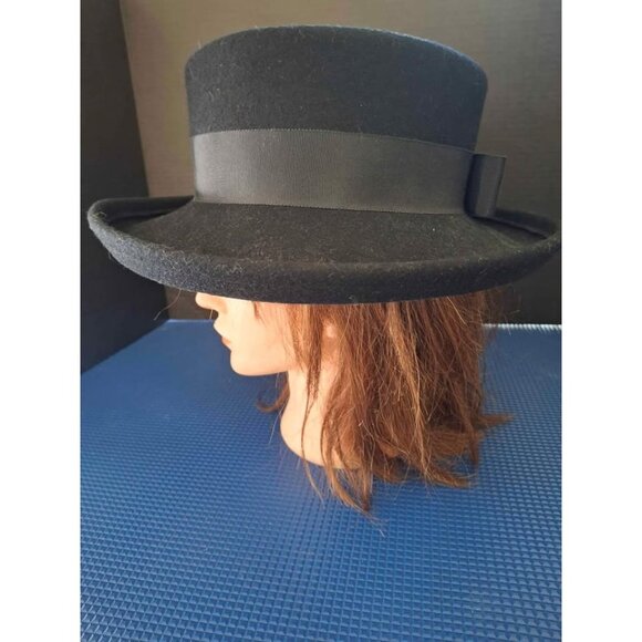 Betmar Street Smart Black Wool Felt Bowler Hat Size M - Picture 4 of 7